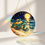 Sea turtle mom and babies suncatcher clean product view