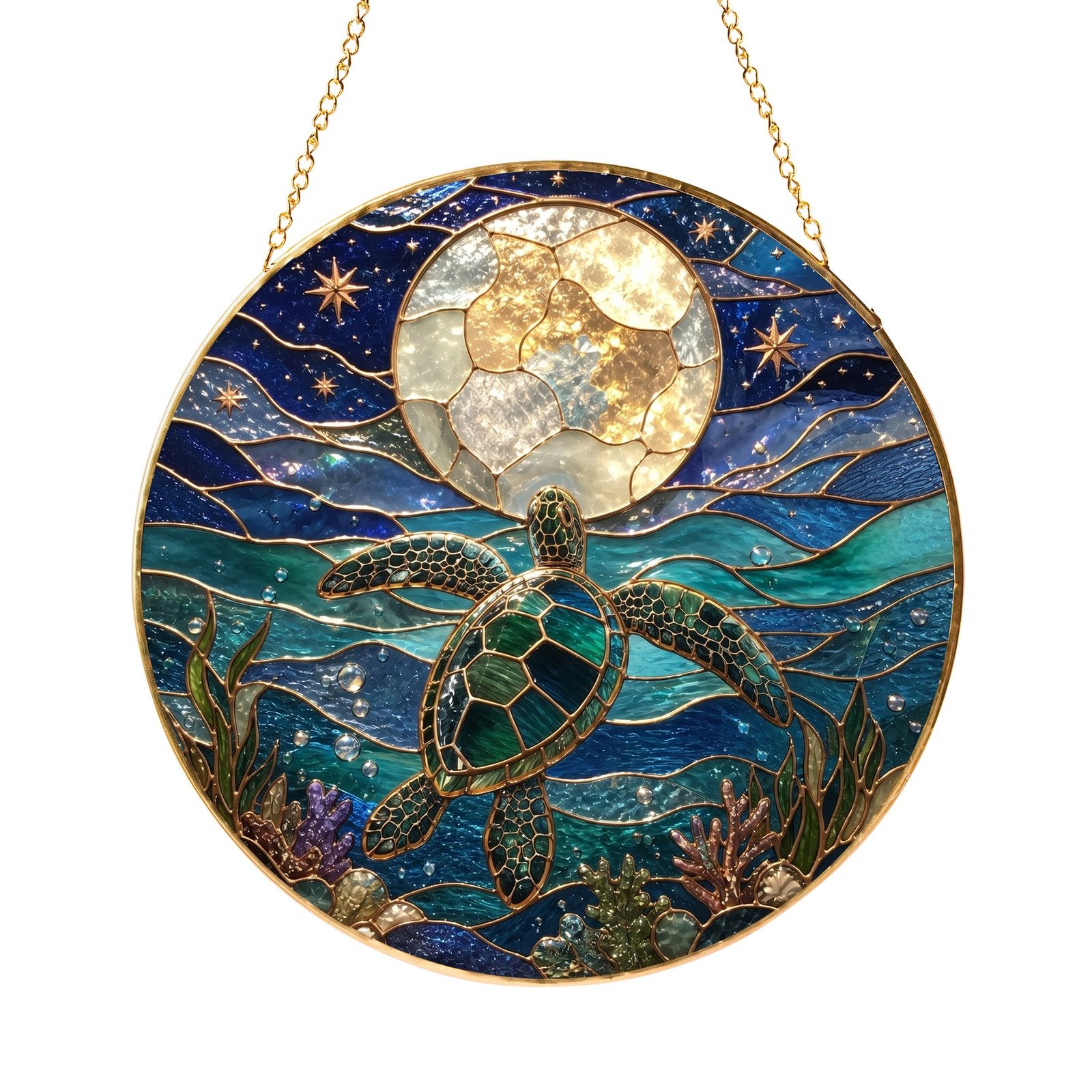 Sea turtle moon suncatcher view 2