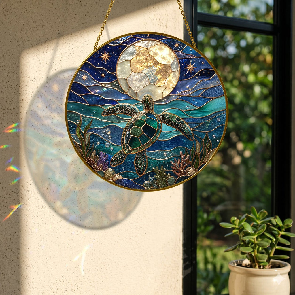 Sea turtle moon suncatcher view 4