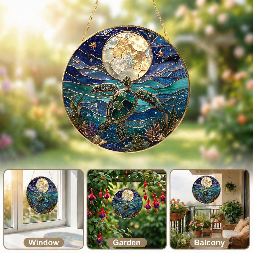 Sea turtle moon suncatcher view 5