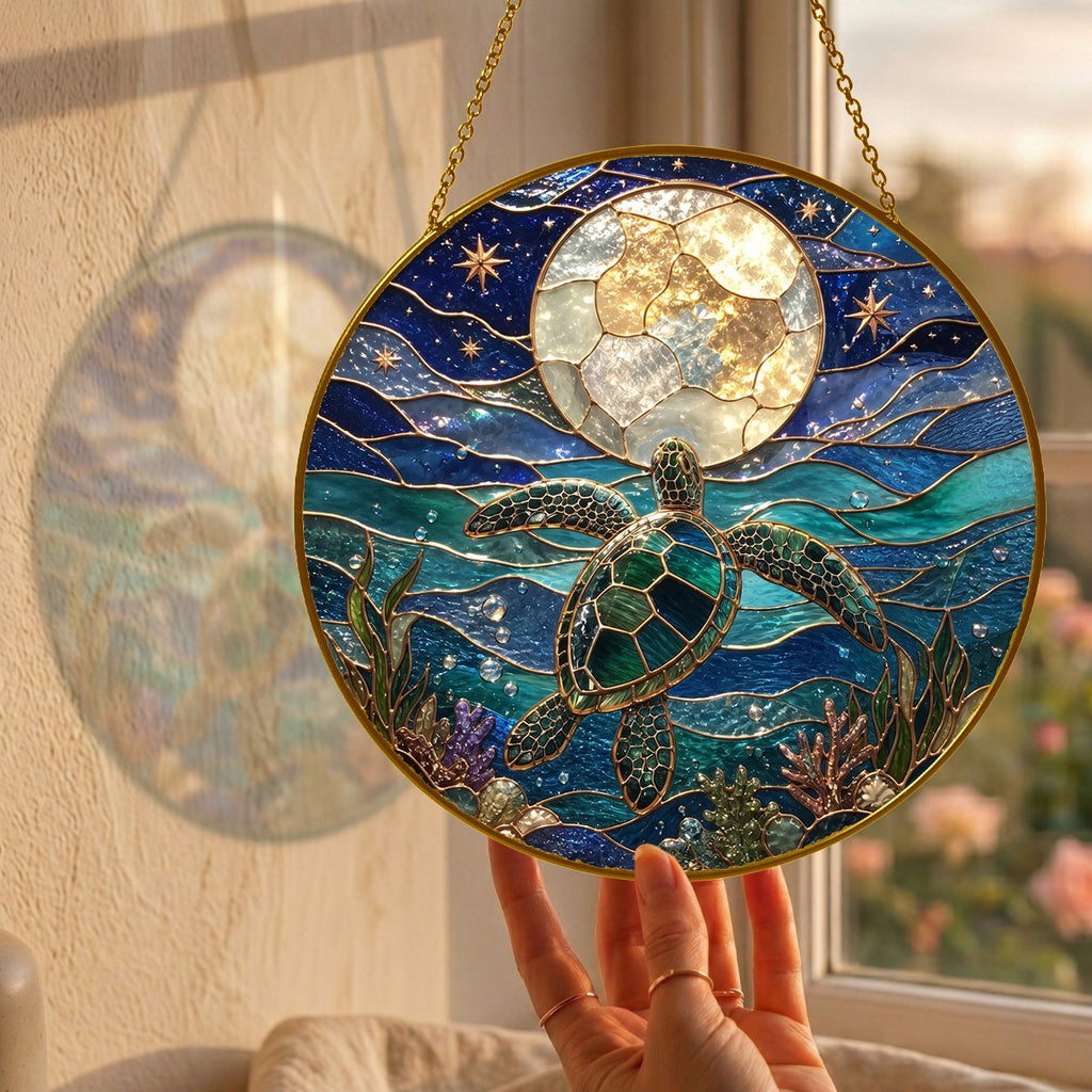Sea turtle moon suncatcher view 8