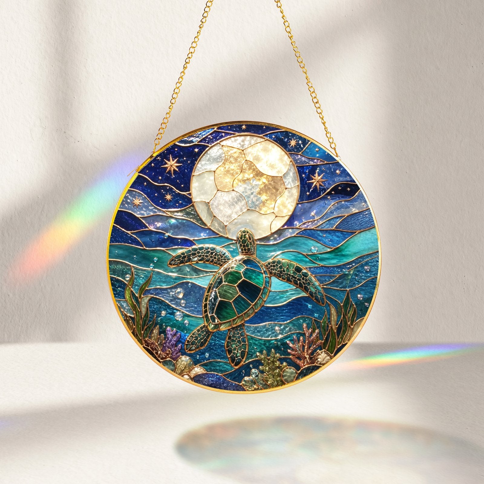 Sea turtle moon suncatcher view 10
