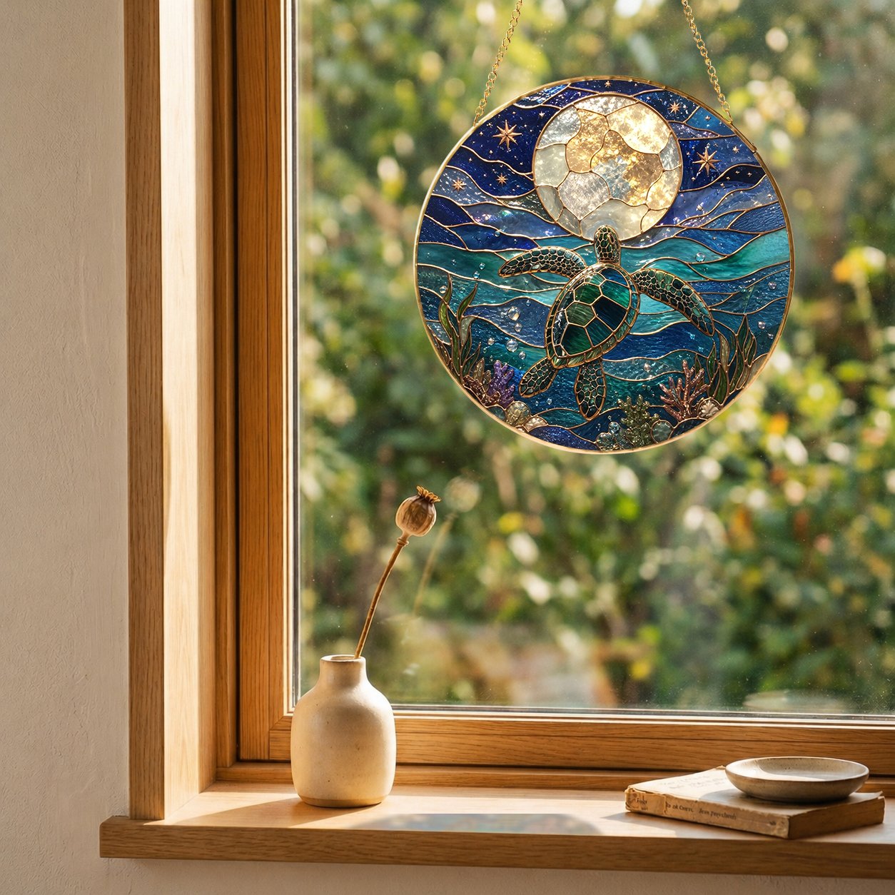 Sea turtle moon suncatcher view 11