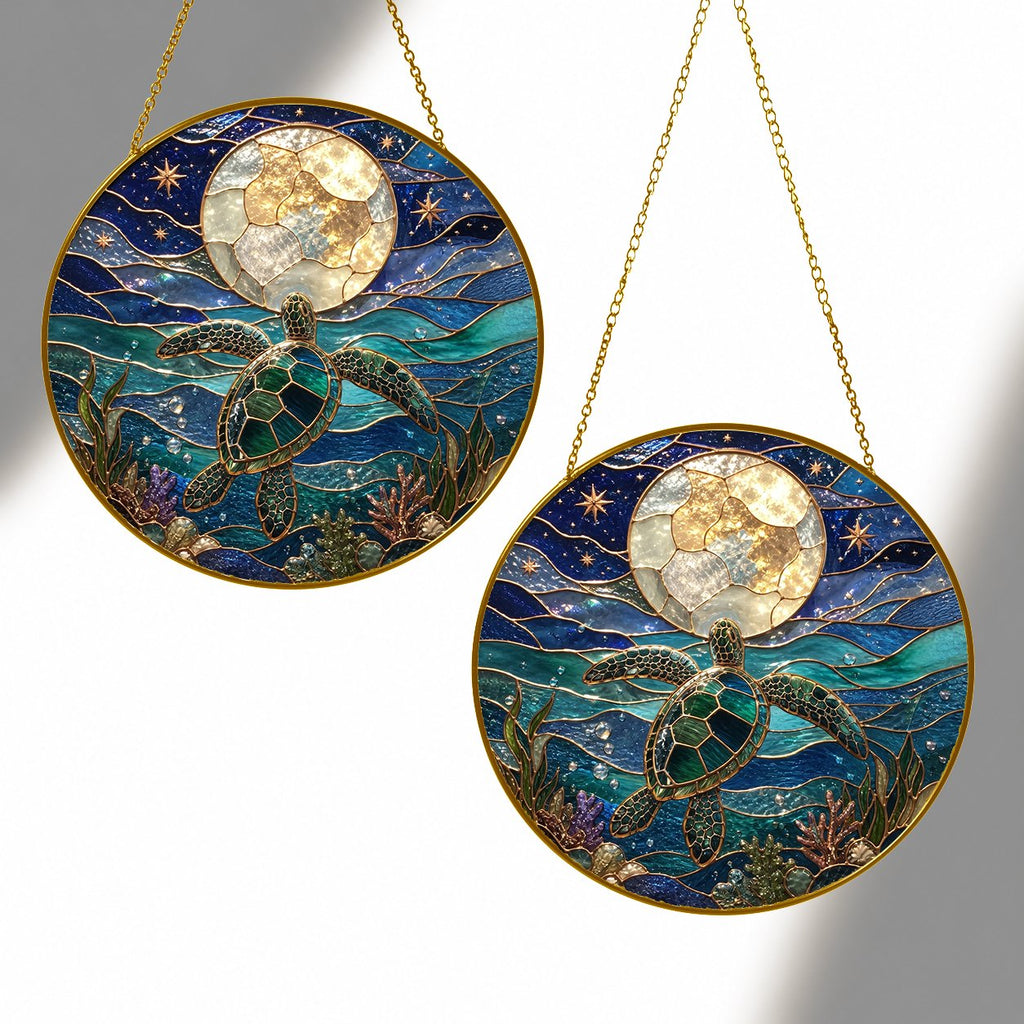 Sea turtle moon suncatcher view 12