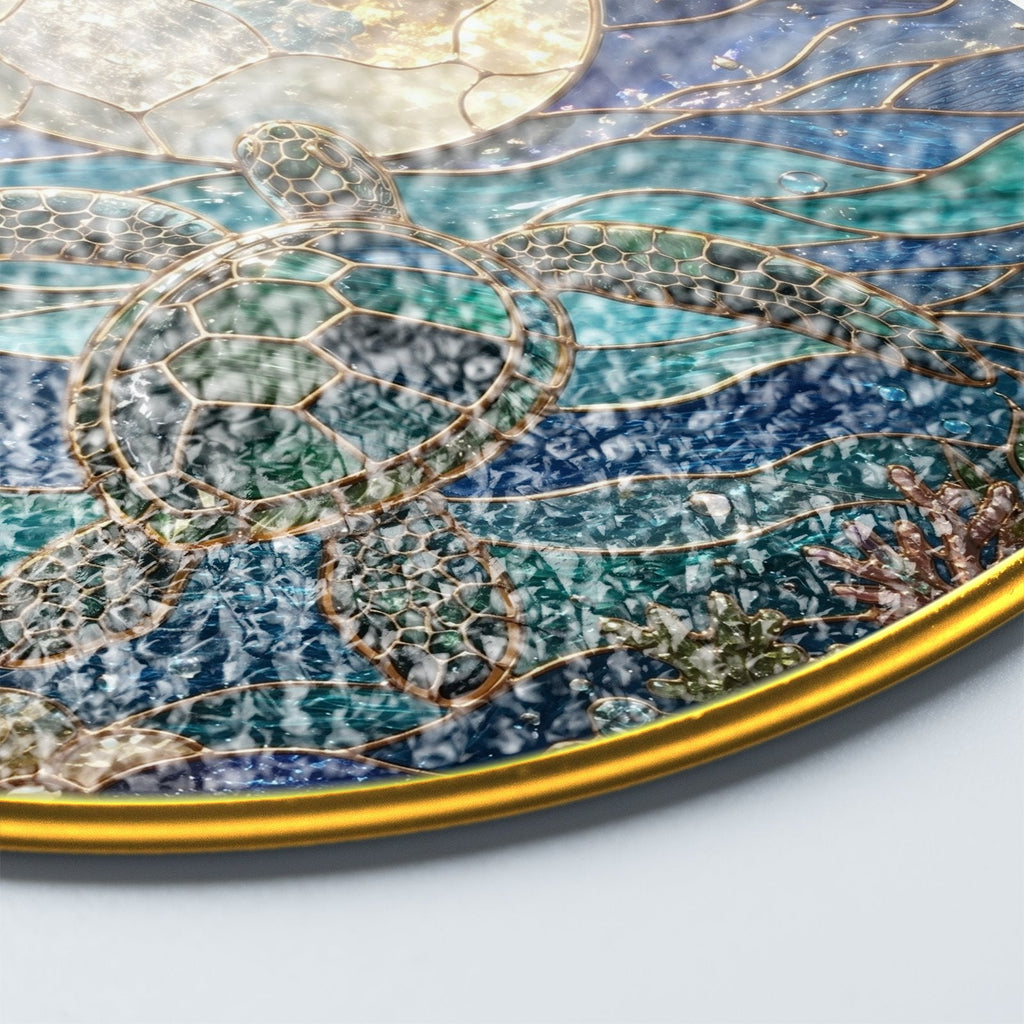 Sea turtle moon stained glass suncatcher material comparison