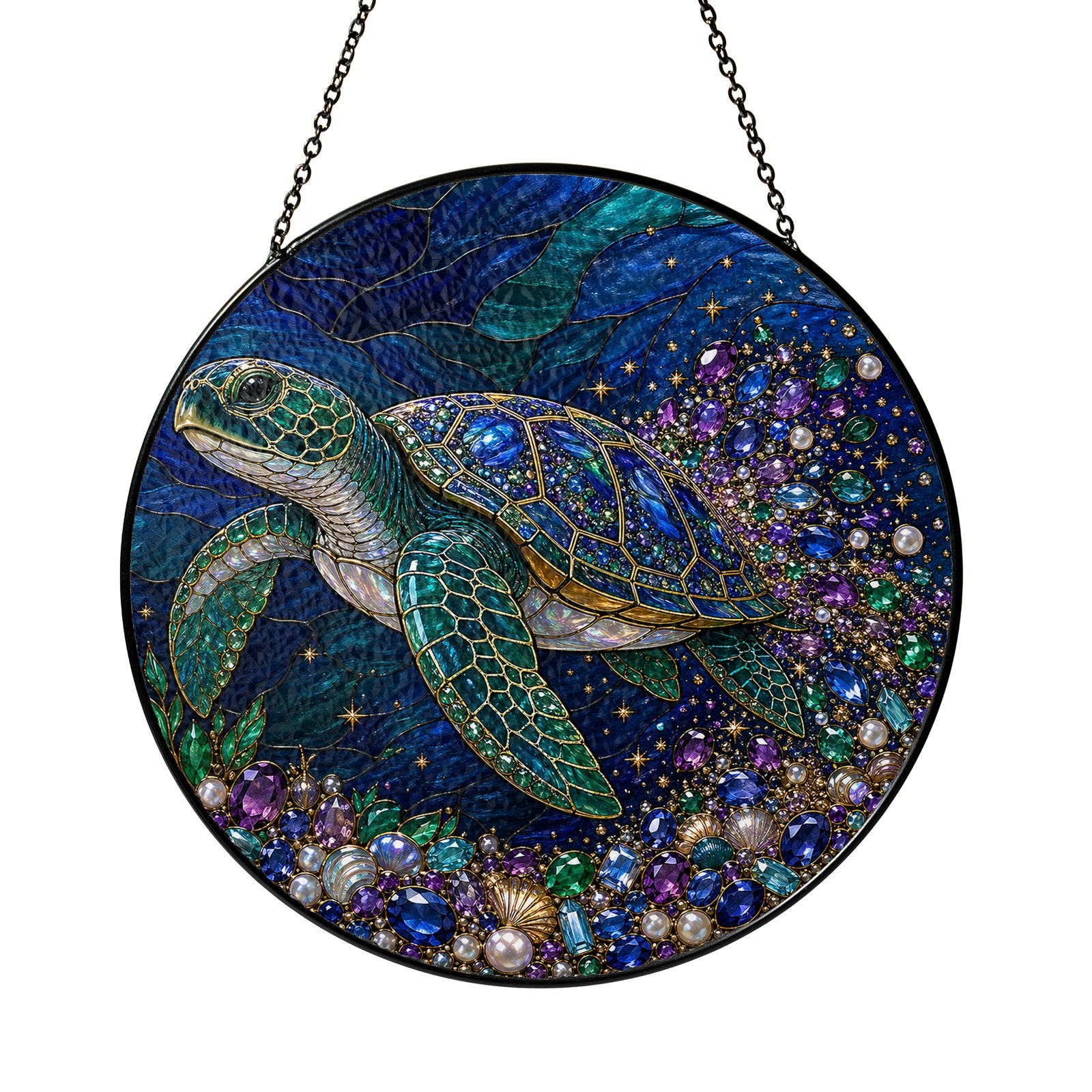 Sea turtle ocean suncatcher view 2
