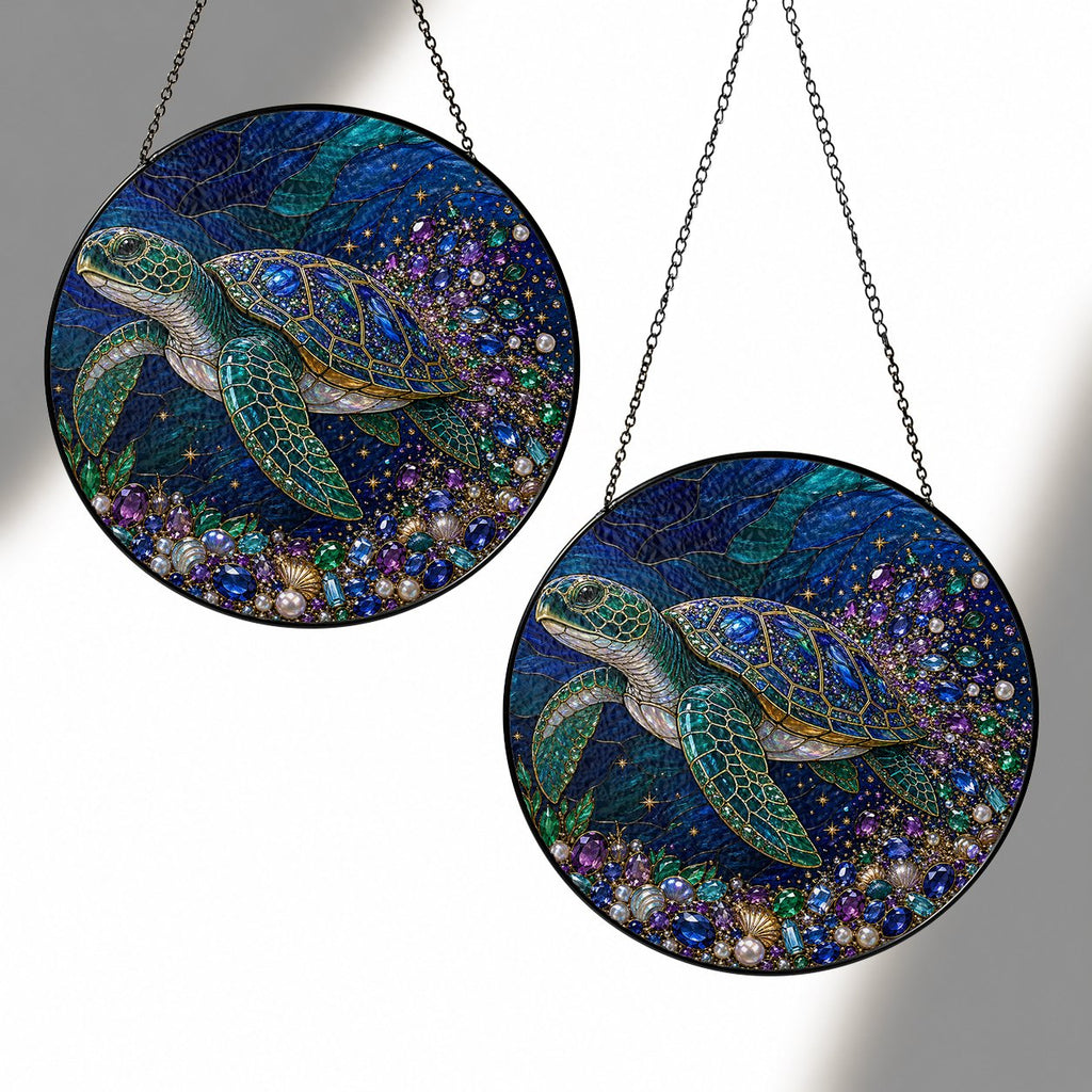 Sea turtle ocean suncatcher view 5