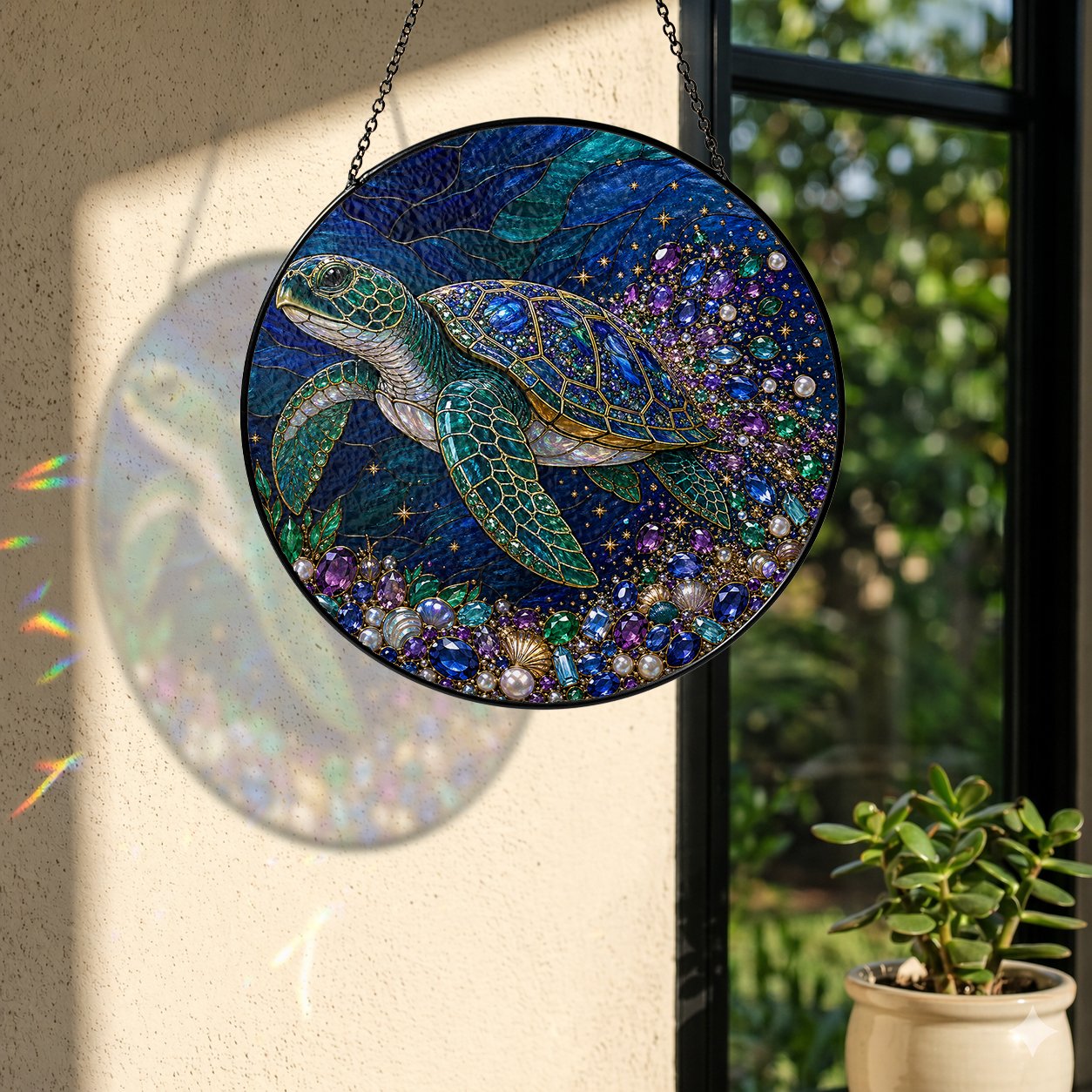 Sea turtle ocean suncatcher view 8