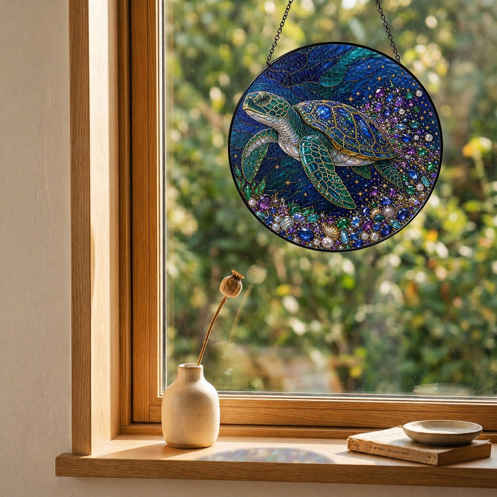 Sea turtle ocean suncatcher view 9