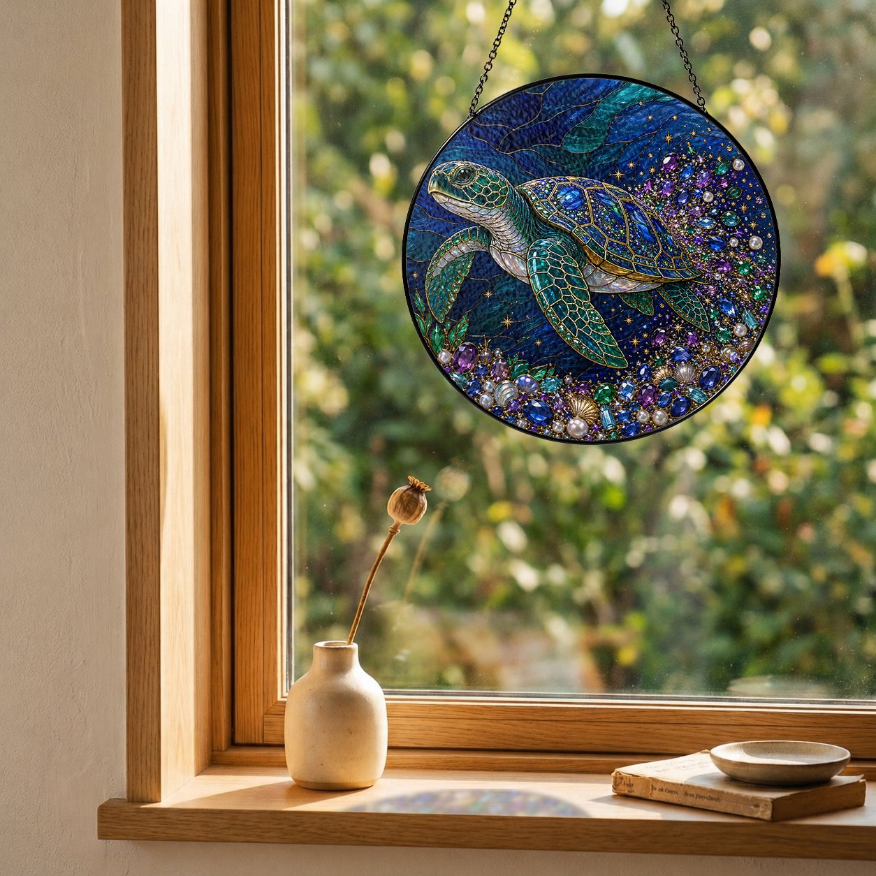 Sea turtle ocean suncatcher view 9