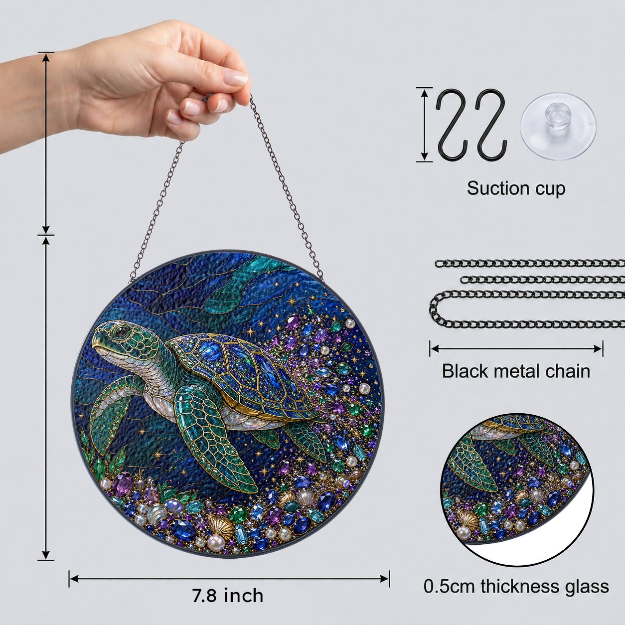 Sea turtle ocean suncatcher view 13