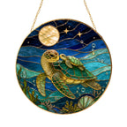Sea turtle pair stained glass suncatcher - view 10
