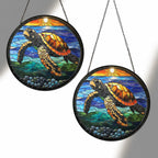 Sea turtle sunset suncatcher - view 2