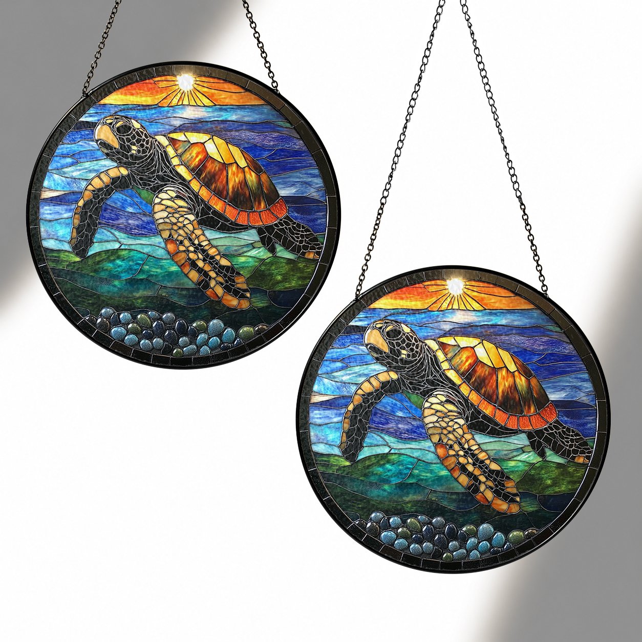 Sea turtle sunset suncatcher - view 2