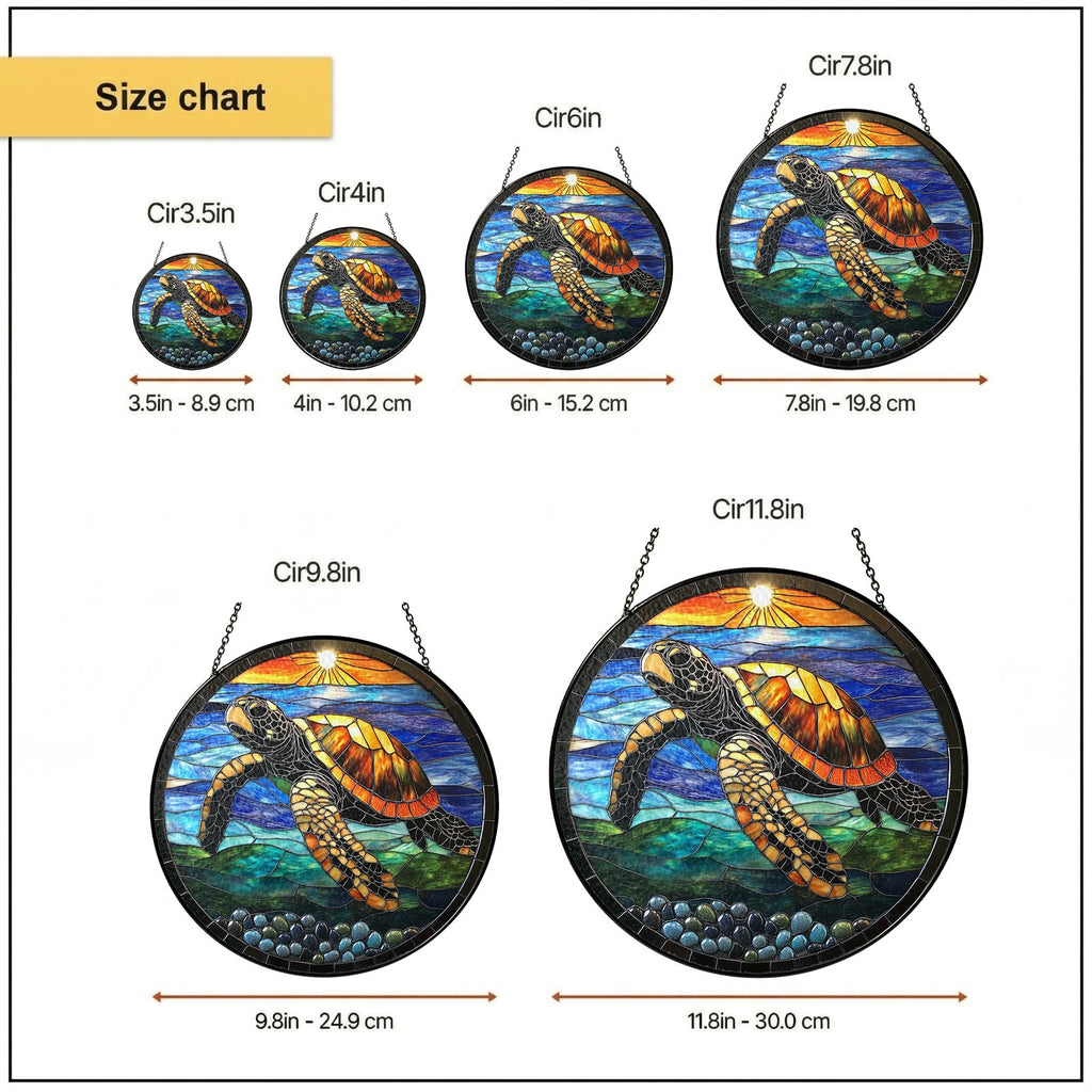 Sea turtle sunset suncatcher - view 3
