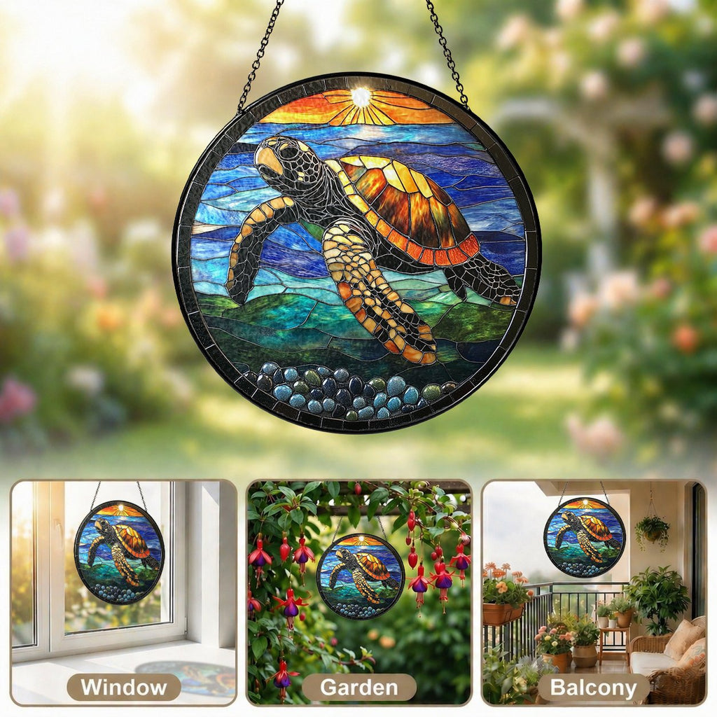 Sea turtle sunset suncatcher - view 6