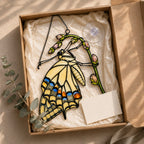 Swallowtail Butterfly & Rosebuds Holographic Acrylic Suncatcher