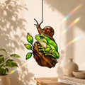 Green Frog & Snail Holographic Acrylic Suncatcher