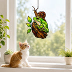 Green Frog & Snail Holographic Acrylic Suncatcher