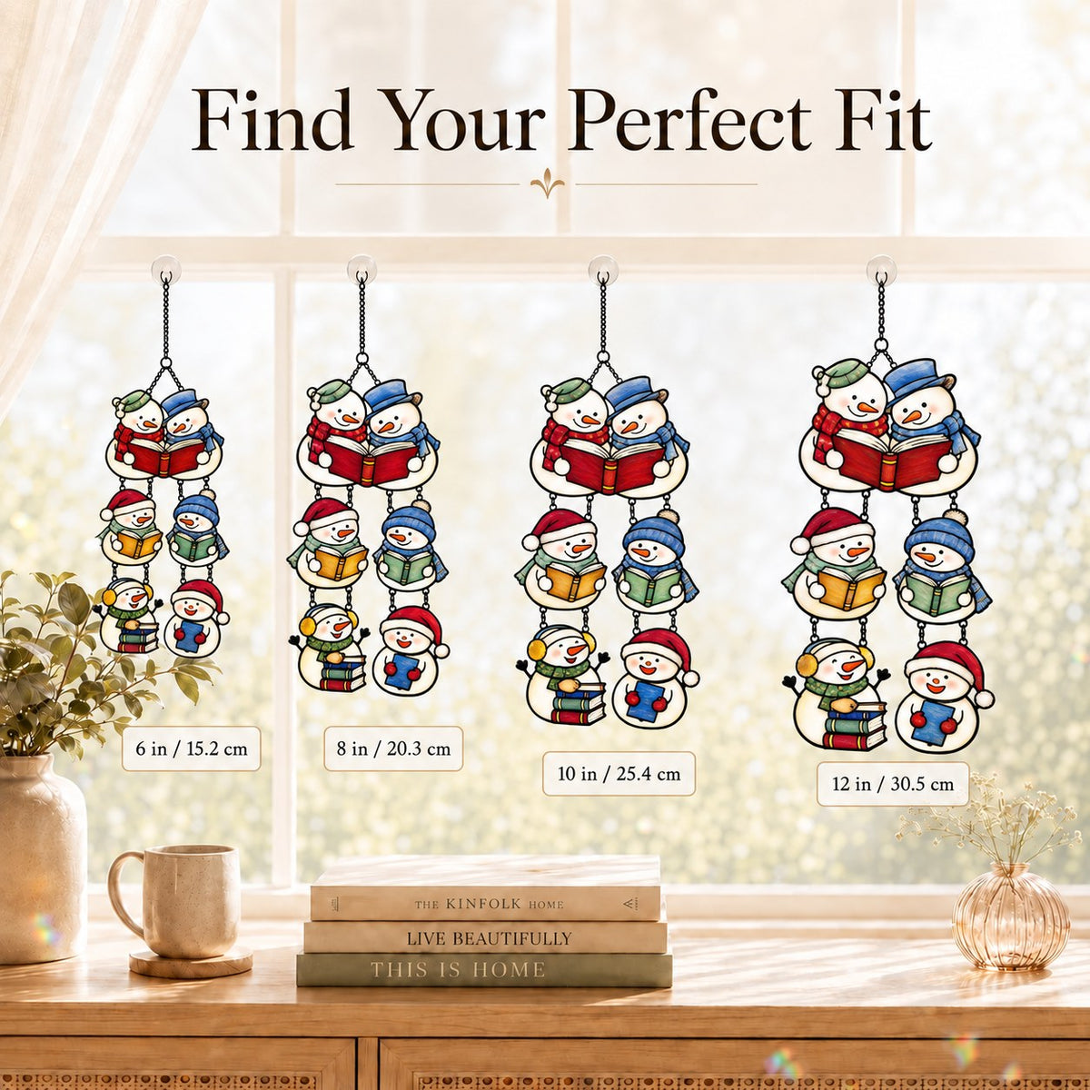 Snowman Book Club Holographic Acrylic Suncatcher
