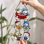 Snowman Book Club Holographic Acrylic Suncatcher