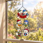 Snowman Book Club Holographic Acrylic Suncatcher