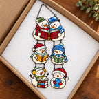 Snowman Book Club Holographic Acrylic Suncatcher