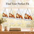 Snuggling Fox Couple in the Snow Holographic Acrylic Suncatcher