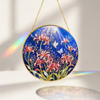 Spider lily butterfly suncatcher with gold chain and suction cup