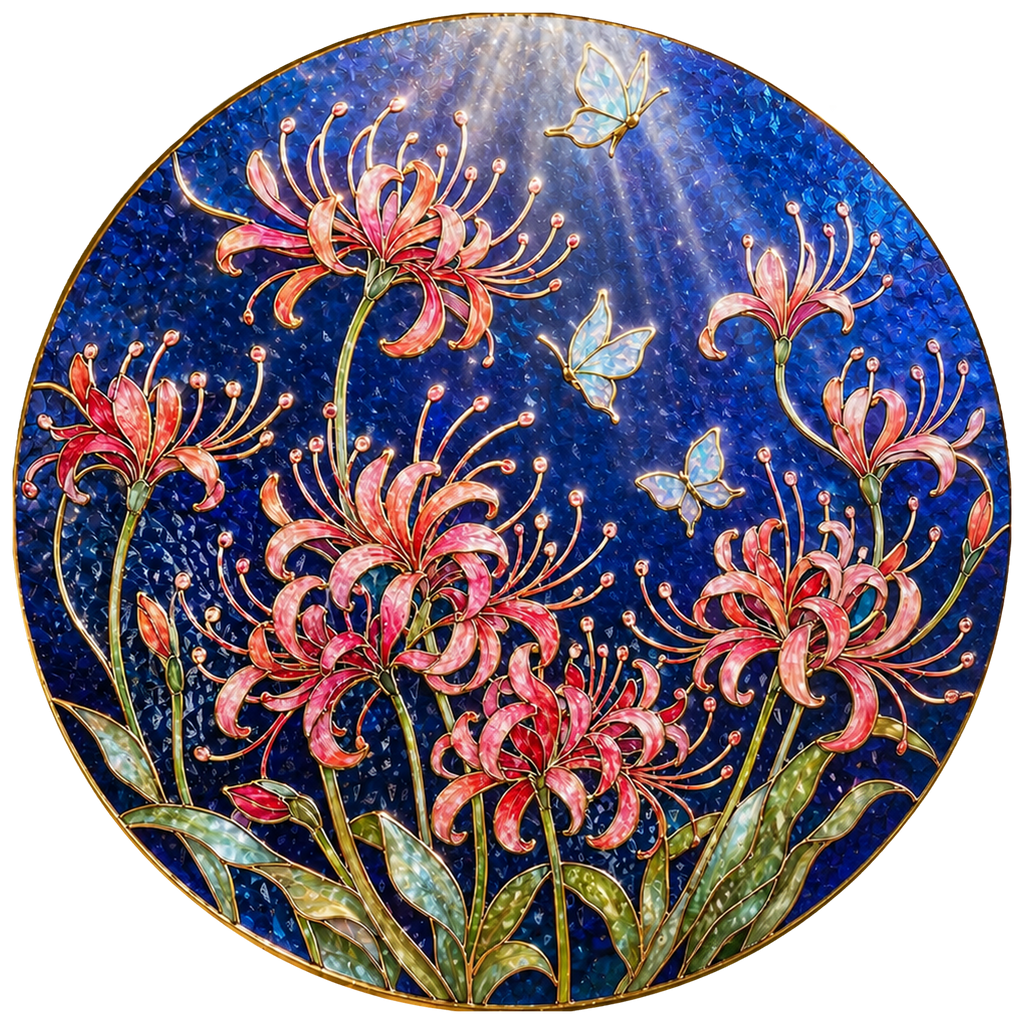 Spider lily butterfly suncatcher full design