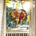 Valentine Cardinal Stained Glass Suncatcher
