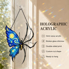Starry Night Butterfly Spider Holographic Acrylic Suncatcher