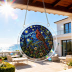 Cardinal Branch Acrylic Puzzle Suncatcher