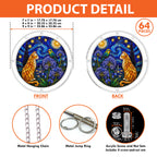 Starry night cat acrylic puzzle suncatcher, colorful DIY window decor