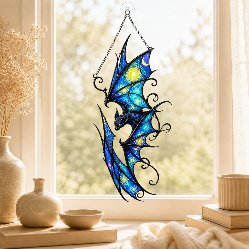 Starry Night Dragon Holographic Acrylic Suncatcher