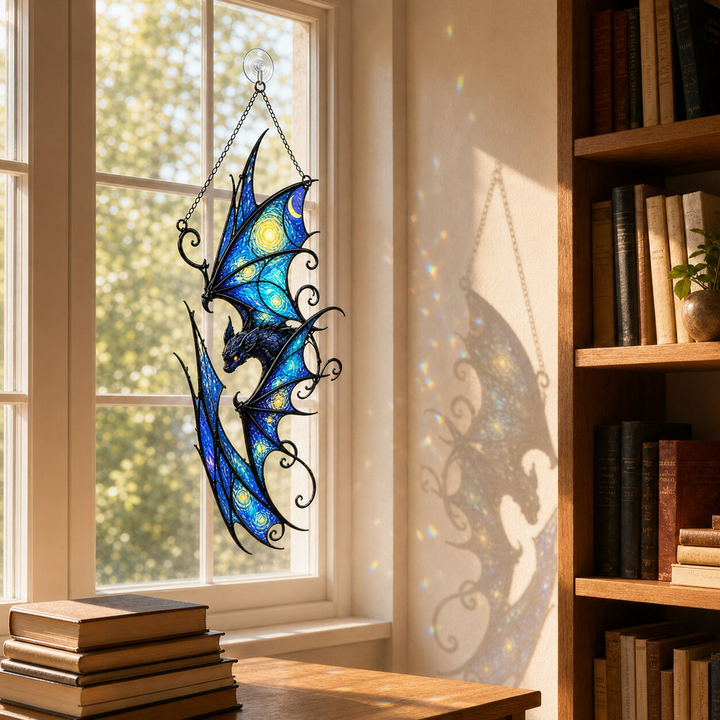 Starry Night Dragon Holographic Acrylic Suncatcher
