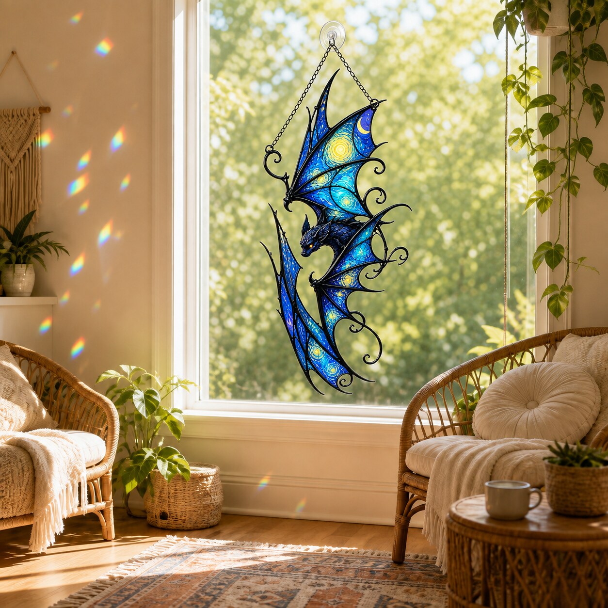Starry Night Dragon Holographic Acrylic Suncatcher