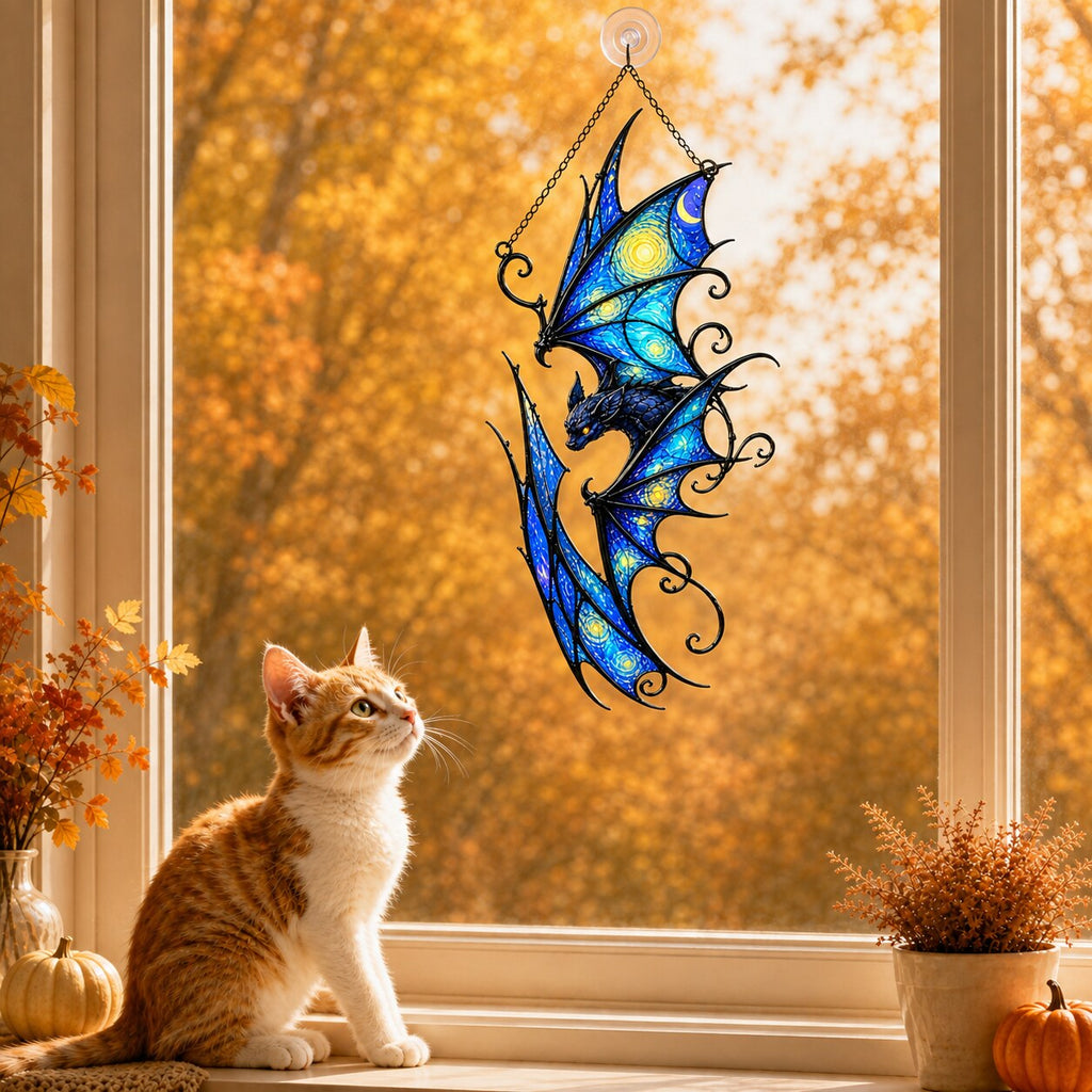 Starry Night Dragon Holographic Acrylic Suncatcher