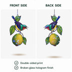 Sunbird & Lemon Branch Holographic Acrylic Suncatcher