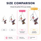 Hummingbird & Pink Bell Flower Vine Holographic Acrylic Suncatcher