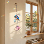 Kingfisher & Pink Lotus Holographic Acrylic Suncatcher