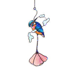Kingfisher & Pink Lotus Holographic Acrylic Suncatcher
