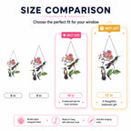 Hummingbird Pair & Pink Blossom Branch Holographic Acrylic Suncatcher