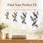 Hummingbird Pair & Leafy Vine Holographic Acrylic Suncatcher