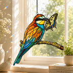 Bee-eater & Swallowtail Butterfly Holographic Acrylic Suncatcher