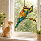 Bee-eater & Swallowtail Butterfly Holographic Acrylic Suncatcher