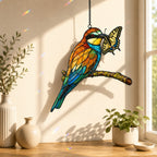 Bee-eater & Swallowtail Butterfly Holographic Acrylic Suncatcher