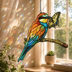 Bee-eater & Swallowtail Butterfly Holographic Acrylic Suncatcher