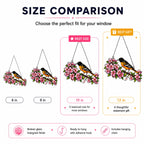 Baltimore Oriole & Cherry Blossom Branch Holographic Acrylic Suncatcher