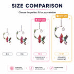 Hummingbird & Red Bloom Vine Holographic Acrylic Suncatcher